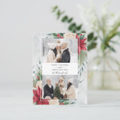 Classic Winter Botanical Two Photo Feestdagenkaart (Staand voorkant)