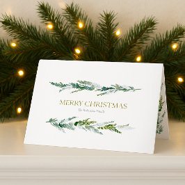 Classic Winter Greenery Christmas Feestdagen Kaart