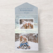 Classic Winter Merry Kerstwinter Foto All In One Uitnodiging (Binnen)