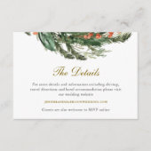 Classic Winter Pine Wedding Details Informatiekaartje (Voorkant)