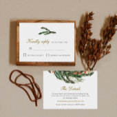 Classic Winter Pine Wedding Details Informatiekaartje