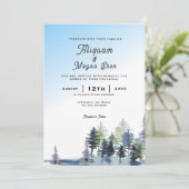 Classic Winter Wedding Invitting Kaart Design (Staand voorkant)