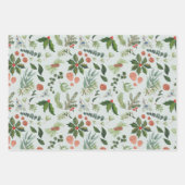 Classic Winter Woodland Waterverf Forest Holiday Inpakpapier Vel (Voorkant 3)