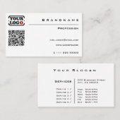 Classic Wit Aangepaste QR Code Logo Professional Visitekaartje (Voorkant / Achterkant)