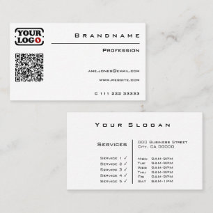 Classic Wit Aangepaste QR Code Logo Professional Visitekaartje