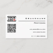 Classic Wit Aangepaste QR Code Logo Professional Visitekaartje (Voorkant)