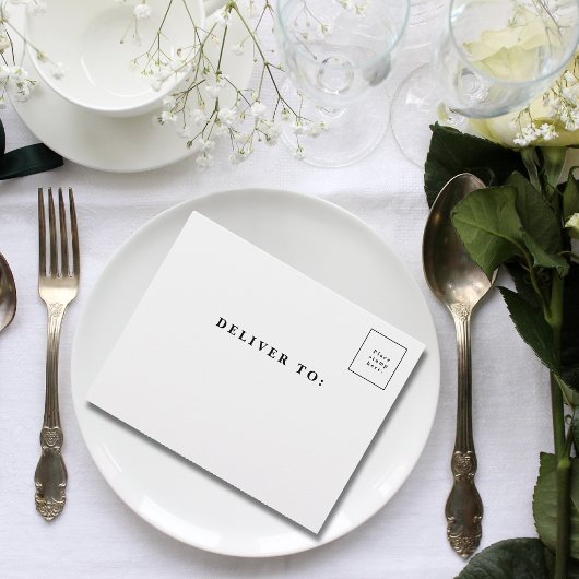 Classic wit groot foto Afbeelding All In One Uitnodiging