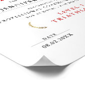 Classic Wit Rood Afstuderen Diploma Award Digita Poster (Hoek)