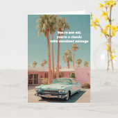 Classic with Excellent Mileage Funny Birthday Card Kaart (Gele Bloem)