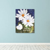Classic Witte Daisies in Waterverf Canvas Afdruk (Insitu (Houten vloer))
