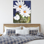 Classic Witte Daisies in Waterverf Canvas Afdruk (Insitu (Slaapkamer))