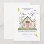 Classic Witte Huis Warming Nodig Kaart uit (Voorkant / Achterkant)