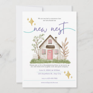 Classic Witte Huis Warming Nodig Kaart uit