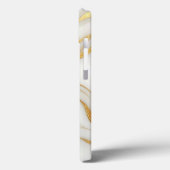 Classic Witte Marmeren iPhone 13 Hoesje met Gouden (Achterkant / Links)