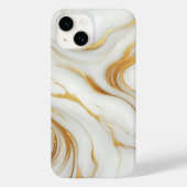 Classic Witte Marmeren iPhone 14 Hoesje met Gouden (Achterkant)