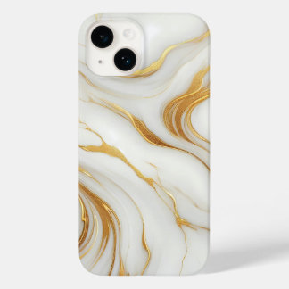 Classic Witte Marmeren iPhone 14 Hoesje met Gouden