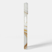 Classic Witte Marmeren iPhone 14 Hoesje met Gouden (Achterkant / Rechts)