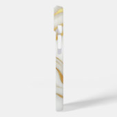 Classic Witte Marmeren iPhone 14 Hoesje met Gouden (Achterkant / Links)