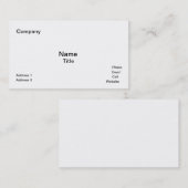 Classic Witte Visitekaartjes Sjabloon (Voorkant / Achterkant)