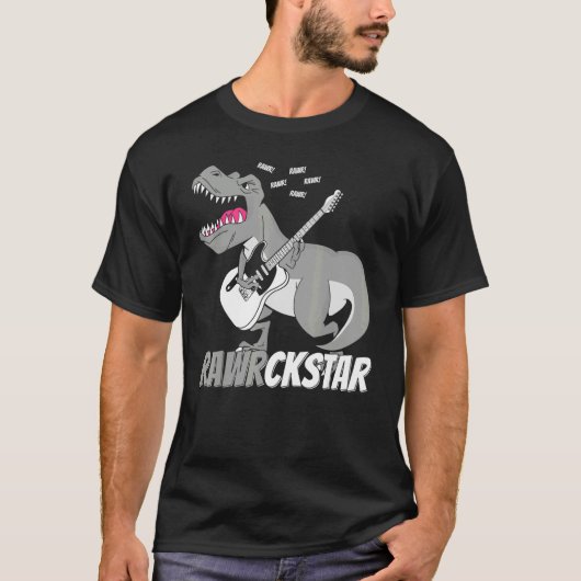 Classic Witty  Pun Dinosaur Rockstar Punk Lifestyl T-shirt (Voorkant)