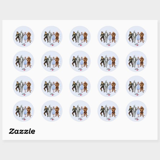 Classic Wizard of Oz Characters Ronde Sticker (Vel)