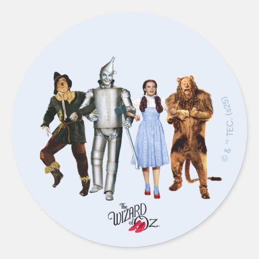 Classic Wizard of Oz Characters Ronde Sticker (Voorkant)