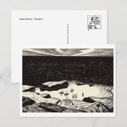 Classic Woodcut Briefkaart (Voorkant / Achterkant)
