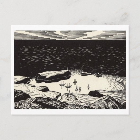 Classic Woodcut Briefkaart (Voorkant)