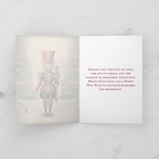  Classic Wooden Notenkraker Custom Christmas Feestdagen Kaart (Binnen)