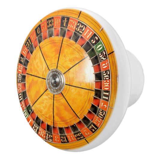 Classic Wooden Roulette Wheel Ceramic Knob. Keramische Knop (Rechts)