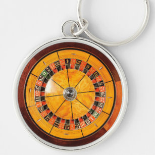 Classic Wooden Roulette Wheel Sleutelhanger