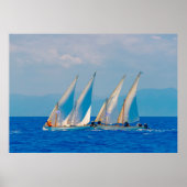 Classic wooden sailing boats in a race,  Spetses i Poster (Voorkant)