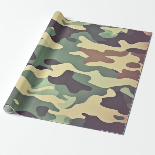 Classic Woodland Camouflage Cadeaupapier (Uitgerold)