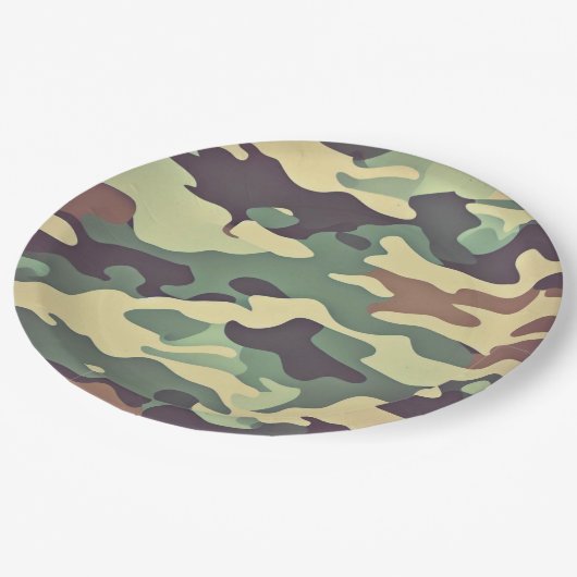 Classic Woodland Camouflage Papieren Bordje (Gekanteld)