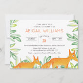 Classic Woodland Fox Baby shower Kaart (Voorkant)