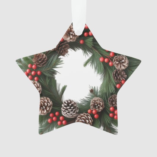 Classic Woodland Krans Acryl Star Ornament (voorkant)
