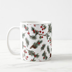 Classic Woodland Krans Patroon Kerst Mok