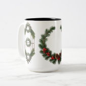 Classic Woodland Wreath Two-Tone Mok - Rustiek (Voorkant links)
