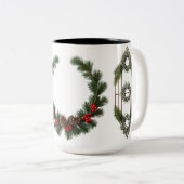 Classic Woodland Wreath Two-Tone Mok - Rustiek (Voorkant rechts)