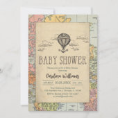 Classic World Travel Baby Shower Invitation Kaart (Voorkant)