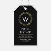 Classic Wreath BEWERKBARE KLEUR Afstuderen Favor T Cadeaulabel (Voorkant)