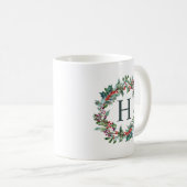 Classic Wreath Holiday Monogram Koffiemok (Voorkant rechts)