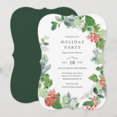 Classic Wreath Holiday Party Uitnodiging (Voorkant / Achterkant)