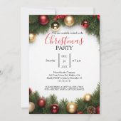 Classic Wreath Office Christmas Party Invitation Kaart (Voorkant)