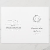 Classic Wreath Wedding Paper Program Booklet Flyer (Voorkant)