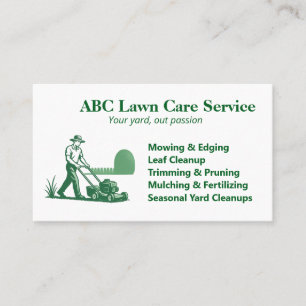 Classic Yard Pro Lawn Care Visitekaartje