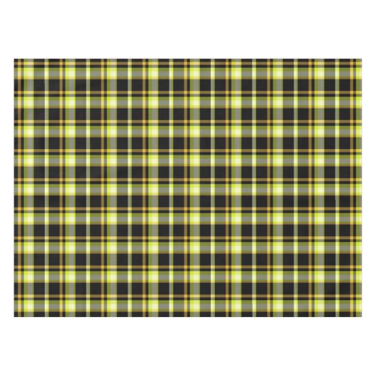 Classic Yellow Black Plaid Pattern Retro Tartan Tafelkleed (Voorkant (Horizontaal))