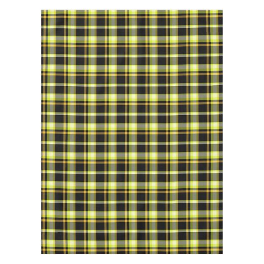 Classic Yellow Black Plaid Pattern Retro Tartan Tafelkleed (Voorkant)