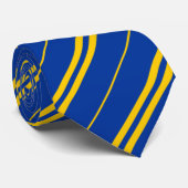 Classic Yellow Blue Europe Stripes Patroon Stropdas (Opgerold)