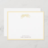 Classic Yellow Bow Nursery Note Card – Personalize Notitiekaartje (Voorkant / Achterkant)
